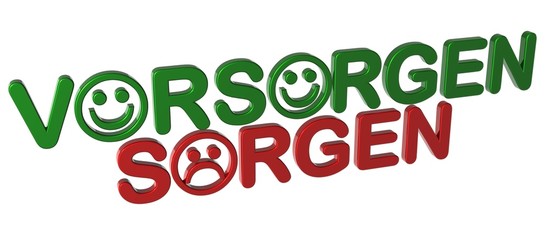 3D Smiley - Vorsorgen - Sorgen