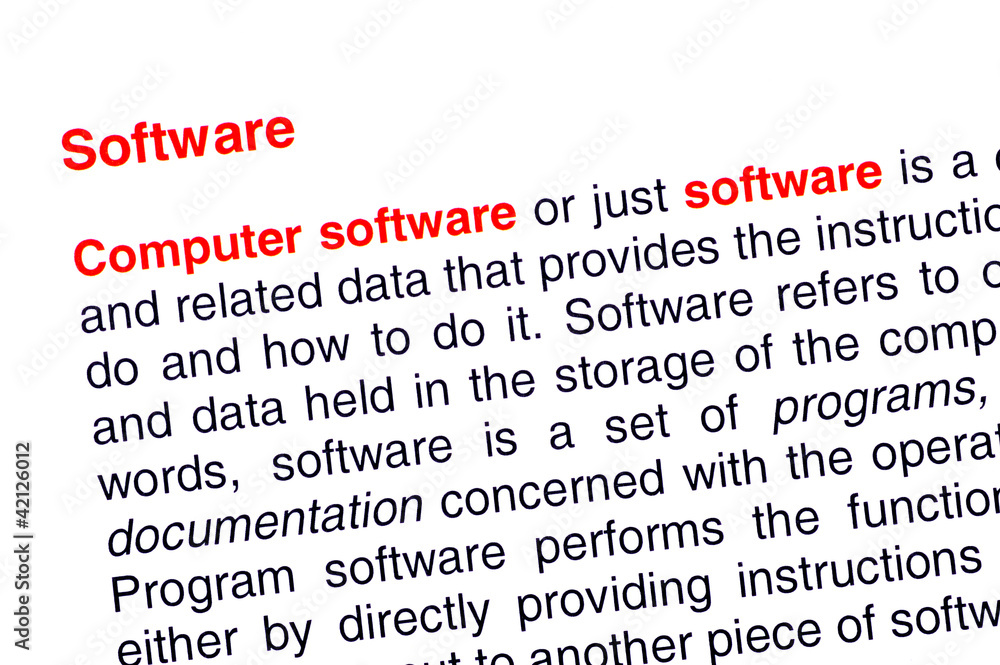 Fototapete software text highlighted in red