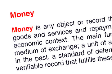 Money text highlighted in red