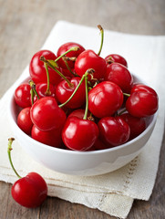 fresh red cherries