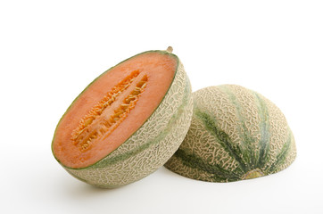 Halbierte Cantaloupemelone