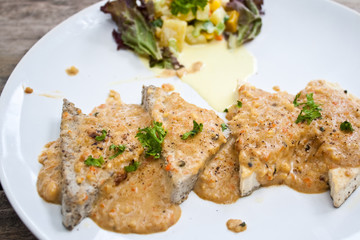 vegetarian steak in thailand made of tofu (bean curd)