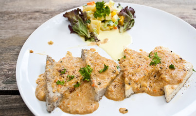 vegetarian steak in thailand made of tofu (bean curd)