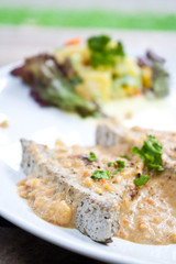 vegetarian steak in thailand made of tofu (bean curd)