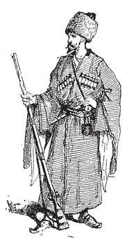 Adyghe, vintage engraving