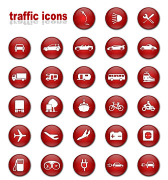 Symbole Set Verkehr rote Icons