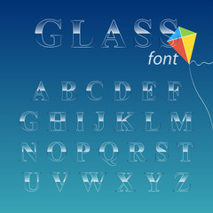 Glass font.