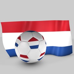 balón y bandera Holanda