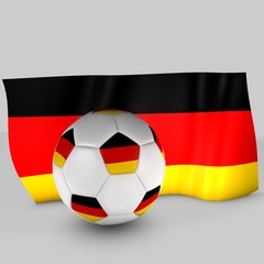 balón y bandera alemania