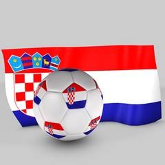 Obraz premium balón y bandera croacia