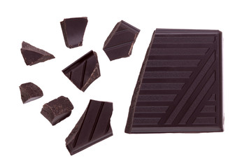 Stack of dark chocolate