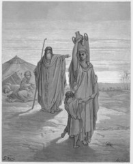 Abraham sends Hagar and Ishmael away - 42130634