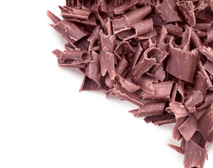 Curly pieces of milk chocolate