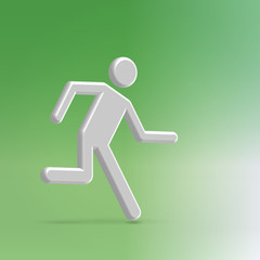 Man running to exit illustration
