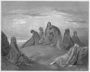 Israelite women mourn with Jephthah`s daughter
