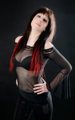 Fototapeta premium Pretty girl with in see-through shirt