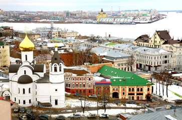 Spring march view oldest part Nizhny Novgorod Russia