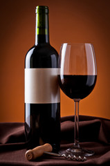 red wine still life