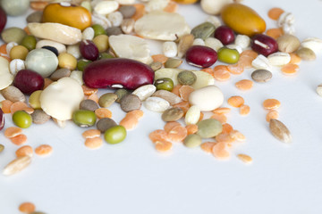 Mixed vegetables on a white background