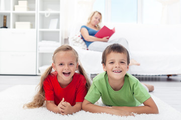 Happy healthy kids at home