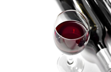 Red wine, isolated, wihite background