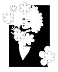Vector illustration of Beauty floral woman