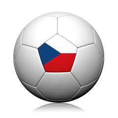 Fototapeta premium Czech Flag Pattern 3d rendering of a soccer ball