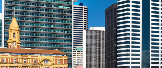 Abstract of modern architecture downtown buildings