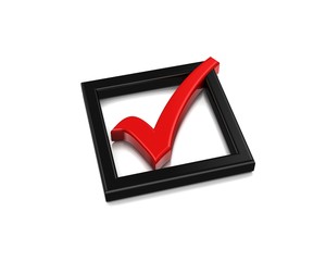 Check Mark. White background