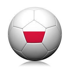 Poland Flag Pattern 3d rendering of a soccer ball