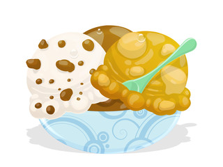 big fresh icecream. clipping path included