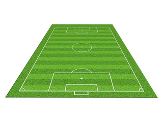 Soccer or football field isolate on white background - 42137221
