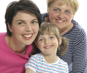 happy family - mother daughter and grandmother