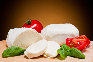 mozzarella, tomatoes and basil