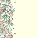 Floral invitation card #3. Template frame design for card.