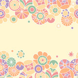 Floral invitation card #2. Template frame design for card.