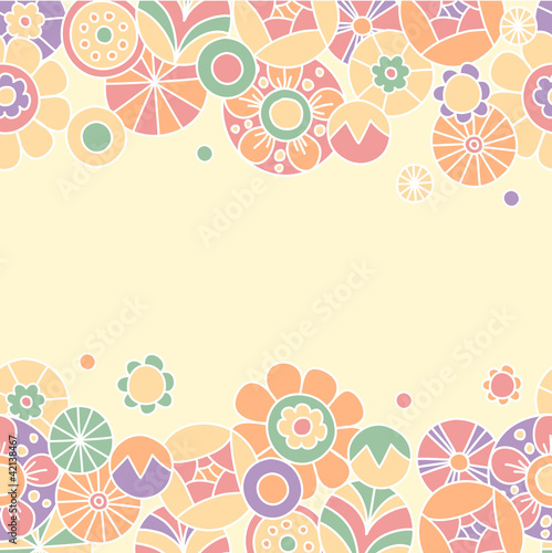 Floral invitation card #2. Template frame design for card.