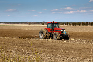 tractor cultivated fields