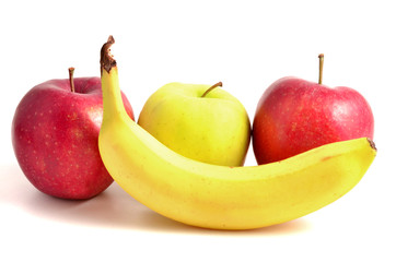 Obst - Apfel und Banane