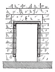 Lintel, vintage engraving