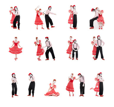 photo collection of two funny mimes