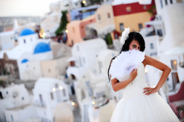 Bride in Santorini