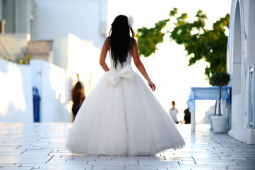 Bride in Santorini, Greece