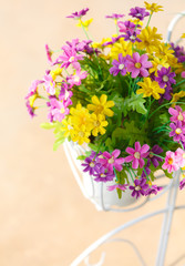 Colorful fake flowers
