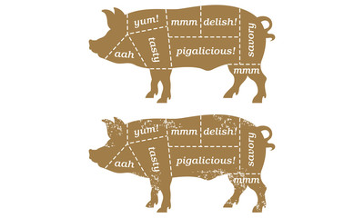 Barbecue Pig Butcher’s Chart