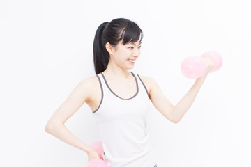 Naklejka premium トレーニングする女性