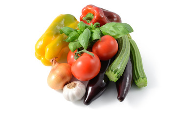 Mixed vegetables with basil