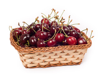 cherries in basket