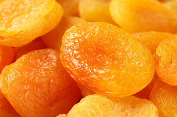 Dried apricots close-up