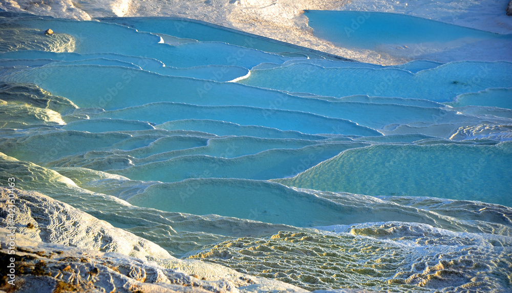 Wall mural travertines at hierapolis, pamukkale, turkey